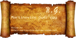 Martinovics György névjegykártya