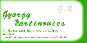 gyorgy martinovics business card