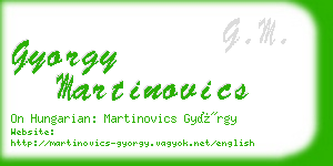 gyorgy martinovics business card